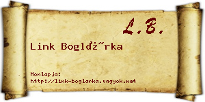 Link Boglárka névjegykártya