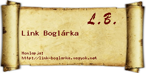 Link Boglárka névjegykártya